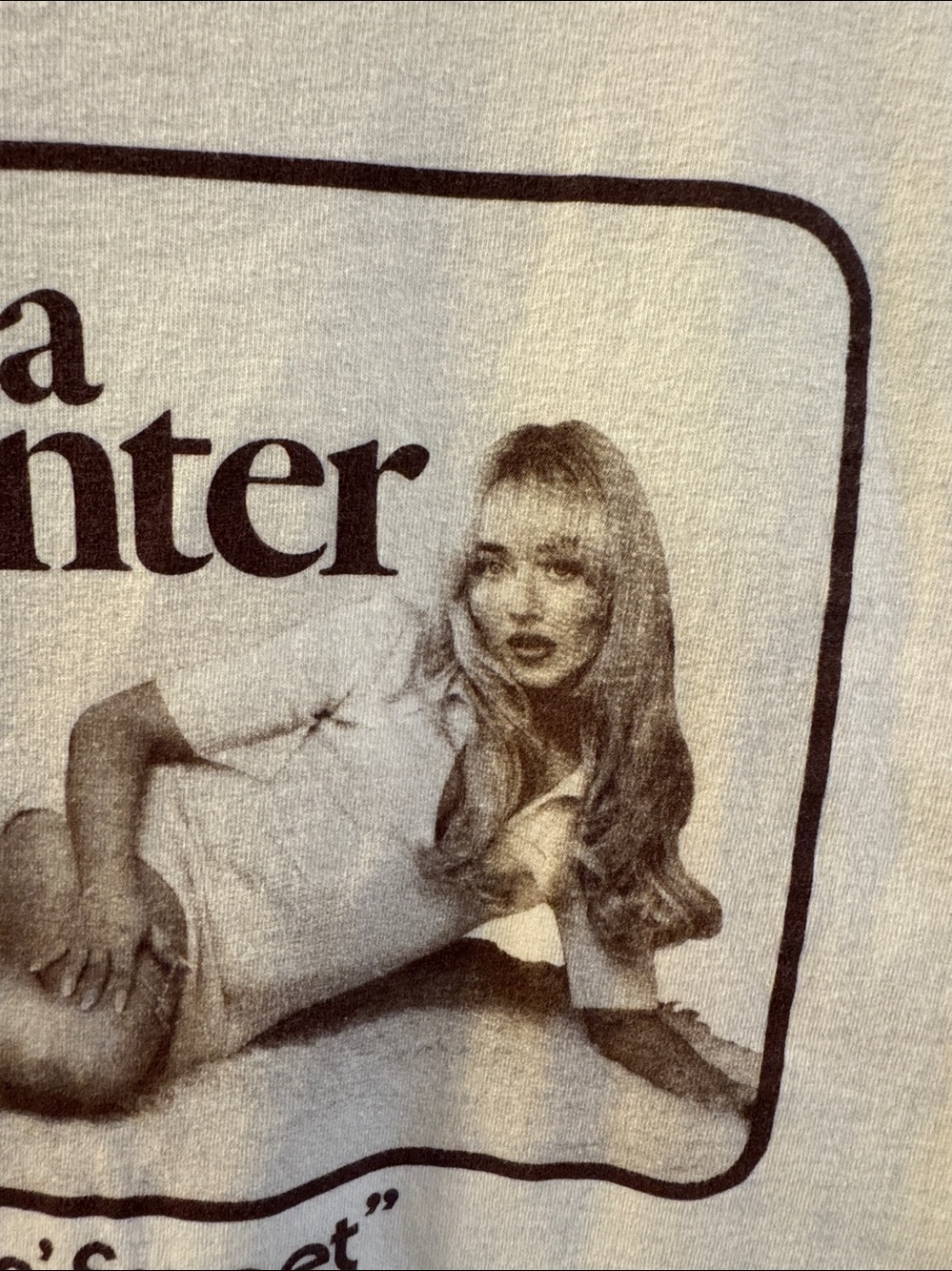 Sabrina Carpenter Short n' Sweet Graphic Tee - Cream over sized T - Picture 3 of 4